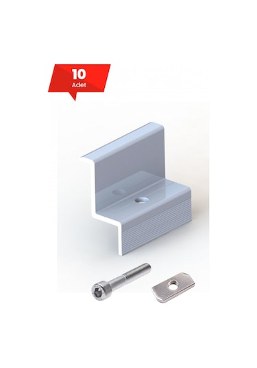 Güneş Paneli Kenar Tutucu - H:40 MM (Civata + Somun) - 10 Adet