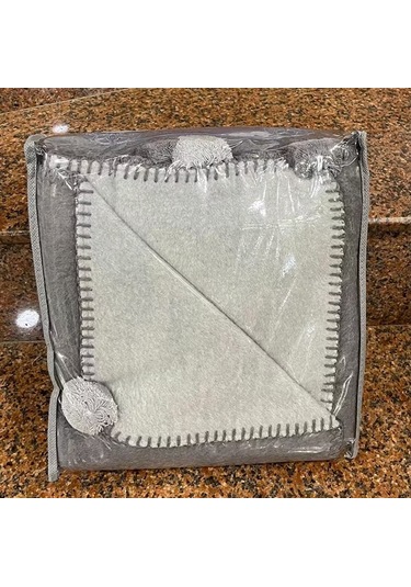 Özdilek Pamuklu Ponponlu Bebek Battaniyesi Gri Gri