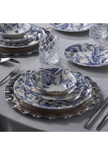 Jumbo New Leaf 24 Parça 6 Kişilik Yemek Takımı Mavi