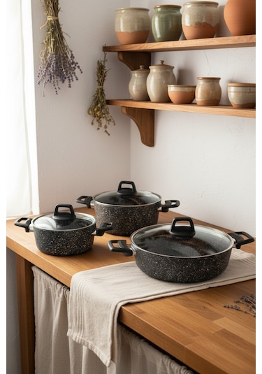 Bernardo Anita 13 Parça Tencere Seti Gri Gri