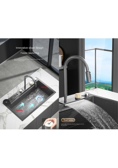 ﻿ Çelik 7 Fonksiyon Arıtmalı Fiskiye Akıllı Eviye Ve Batarya Seti Antrasit