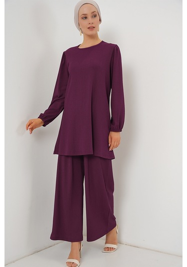 Kadın Tunik Pantolon Alt Üst Takım 6663 - Mor Mor