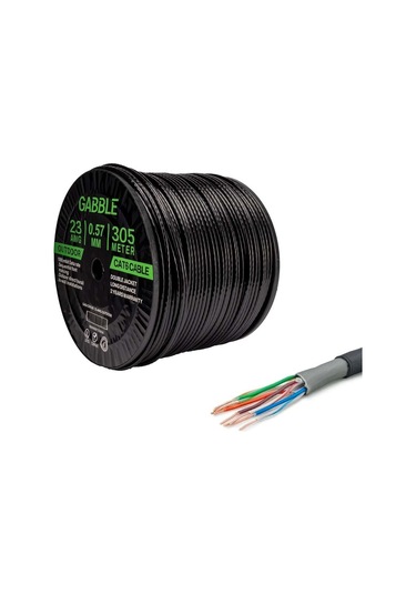 Gabble Cat6 Dış Ortam Kablo 0.57mm 305 Metre Çift Ceket