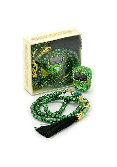 Taşlı Zikirmatik - İnci Tesbihli Set 10 Adet