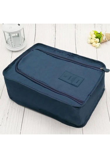 Lacivert Taşınabilir Katlanır Küçük Saklama Çantası Ayakkabı Saklama Çantası Çok Fonksiyonlu Plaj Seyahat Ayakkabı Çantası Lacivert