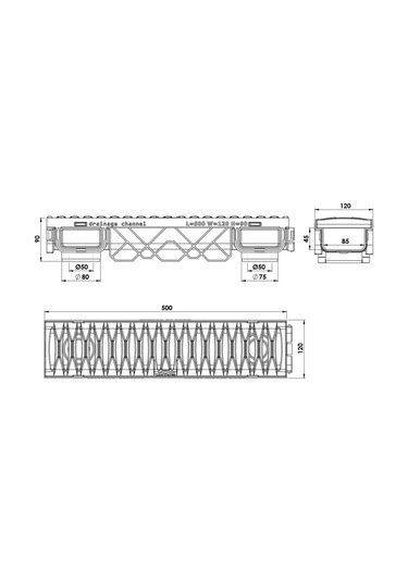 120X90X500Mm Drenaj Kanalı