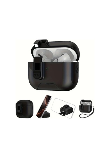 Sunshine011 Airpods Uyumlu 3 Kırmızı Otomatik Açılır Kulaklık Kılıfı Şok Emici Yumuşak Kapak