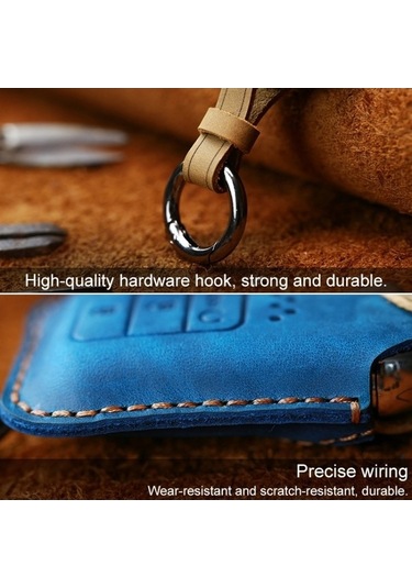 Tongxida Honda Üç Anahtar Sığır Derisi Anahtarlık Kırmızı