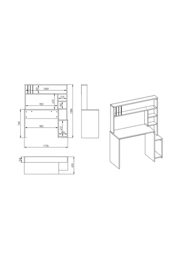 Olivia Çalışma Masası Antrasit Antrasit