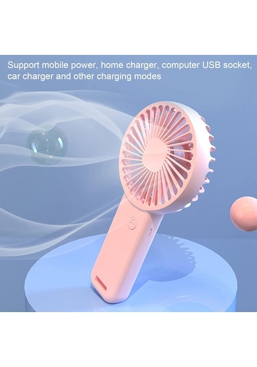 Mini Fan,telefon Tutucu,portatif El Vantilatörü Pembe 9,3x19cm