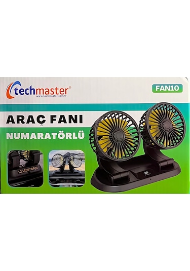 Araç Araba Otomobil Mini 2 Li Vantilatör Fan Pervane Soğutucu 12v Fan10