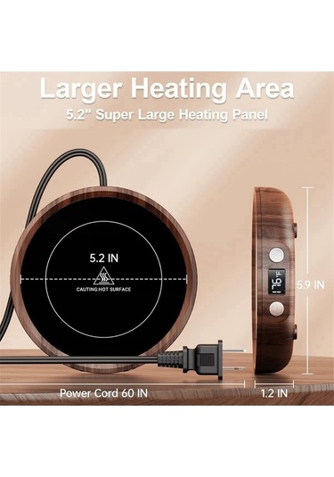 Ulzyvf Siyah Sıcaklık Kahve Isıtıcıları Fişi Fincanı Ekranlı Ayarı Abd 3 Bl Siyah