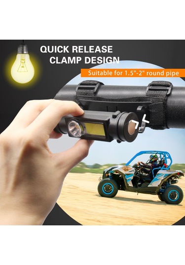 Neevoyu Utv Atv Araç Işığı: 30w Xpe+25w Cob Led, 2 Işık Modu, 180 Döner, Usb Şarjlı, Su Geçirmez, 1.5-2 İnç Borular İçin