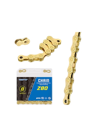 Folinda Toopre 6-7-8 Vites Bisiklet Zinciri, Tam Elektroplated Pas Koruma, Dağ Yolu Bisikleti İçin Altın Rengi Çok Renkli