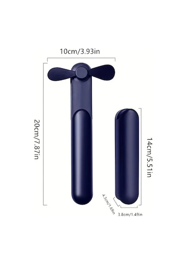 Xuweiwei Yeni Yaz Taşınabilir Koyu Mavi El Feneri Katlanabilir Kolay Taşıma Düşük Gürültü Güçlü Rüzgarlı Mini Fener