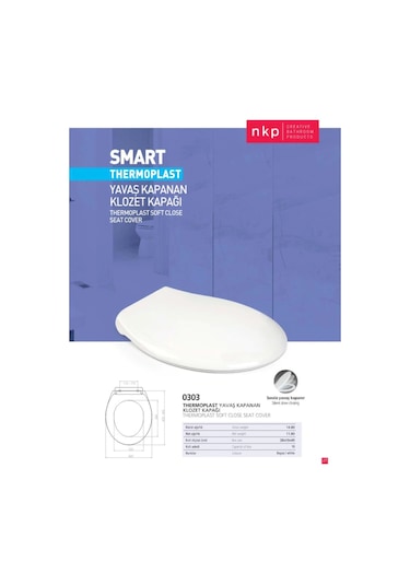 Nkp Smart Thermoplast Yavaş Kapanan Klozet Kapağı - Nkp0303