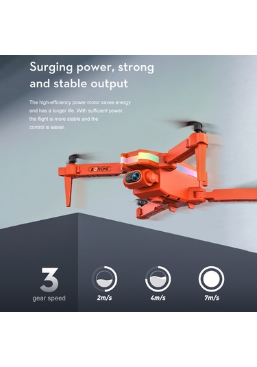 Honmex Küçük Boy Katlanabilir Drone Xt8 Turuncu - 4k Çift Kameralı, İz Uçuşu, El İsareti Fotoğrafçılığı, Tek Batarya Ve Depolama Çantası