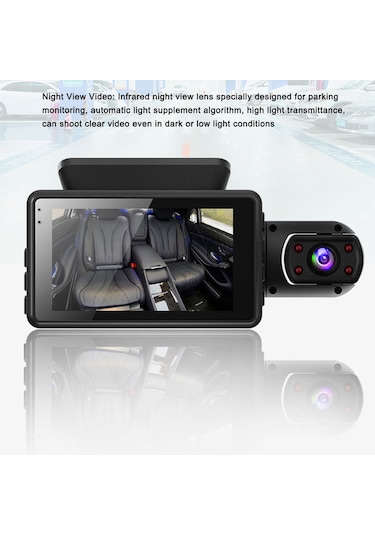 1440p Dvr Dash Kamera Ön Ve İç Çift Kamera Araba Dash Kamerası 3.5 İnç Ips Ekran