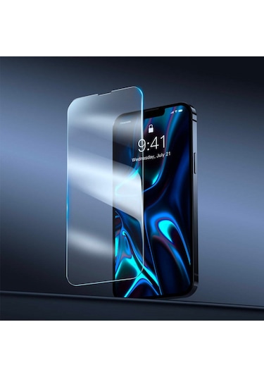 Baseus Apple Uyumlu   iPhone 13 Mini 0.3Mm Tempered Full Cam Ekran Koruyucu Şeffaf