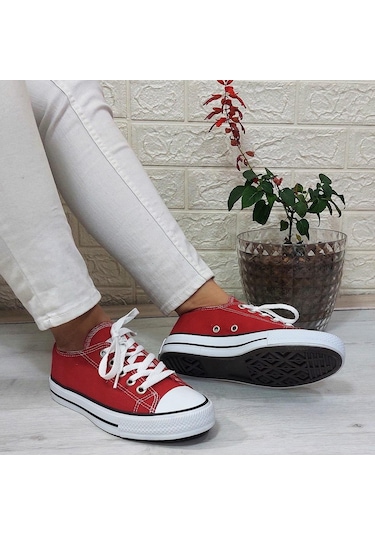 Fiyra 554 Kırmızı Kısa Unisex Sneaker Keten Spor Ayakkabı 001