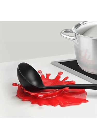 Reedark Silikon Domates Sosu Kaşık Tutucu, Özel Mutfak Malzemesi, Spreyi Engelle, Pişirme Yardımcısı