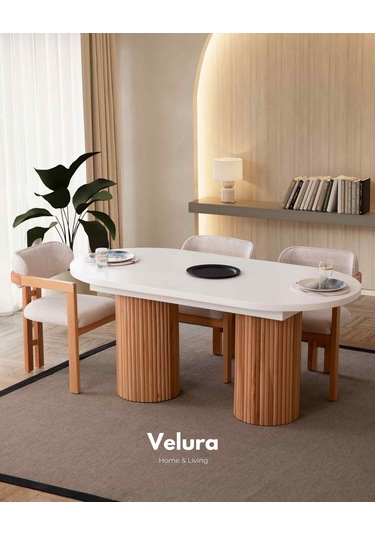 Almina Yemek Odası Takımı Yemek Masası + 4 Adet Sandalye Beyaz