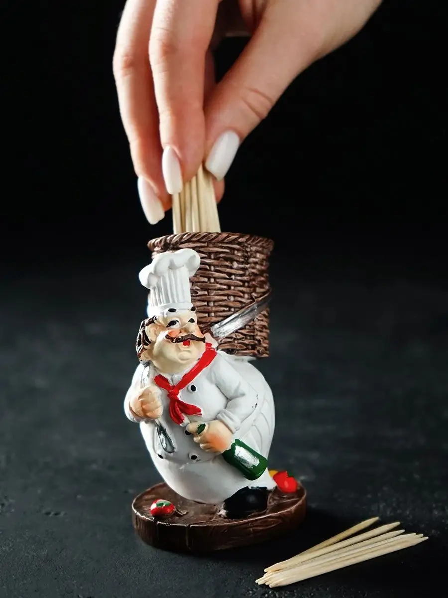 Skyphos Diş Kürdanlığı "neşeli Aşçı" 6,5x5x10 Cm 65253228 Kahverengi