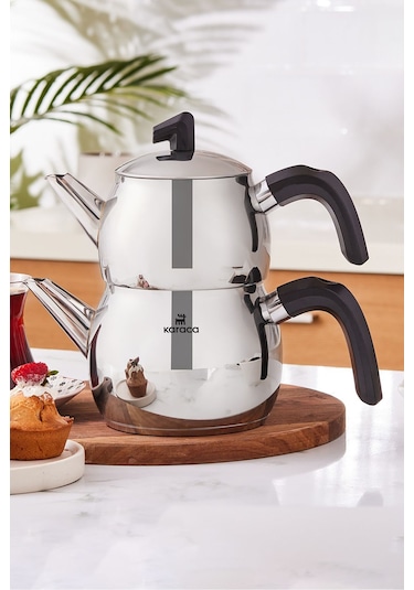 Karaca  Belinay İndüksiyon Tabanlı Midi Siyah Çaydanlık Takımı