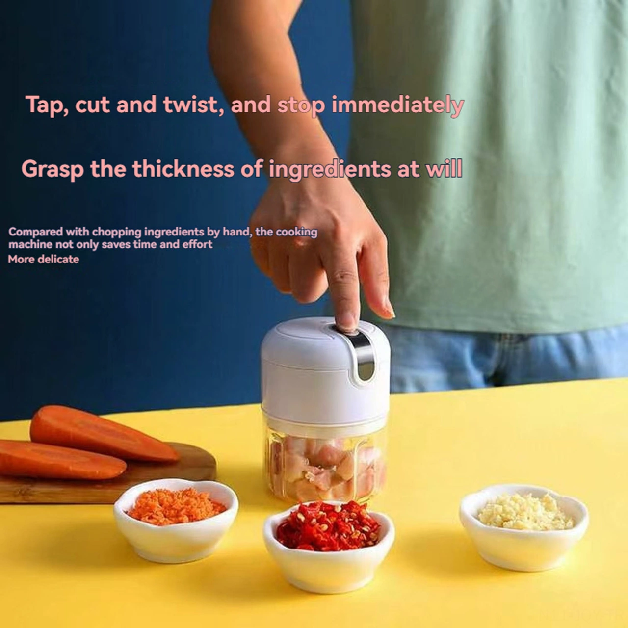 Youmex Ev Elektrikli Zeytinyağlı Sos Ve Sebze Dilimleyici, Usb Şarjlı 250ml Mini Mutfak Robotu, 45w Mini Blender Mavi, Pembe, Beyaz Beyaz