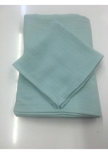 Müslin %100 Organik Pamuk Kumaş Örtü Battaniye 100x100cm+ Ağız Mendili Hediyeli Düz Turkuaz Düz Turkuaz