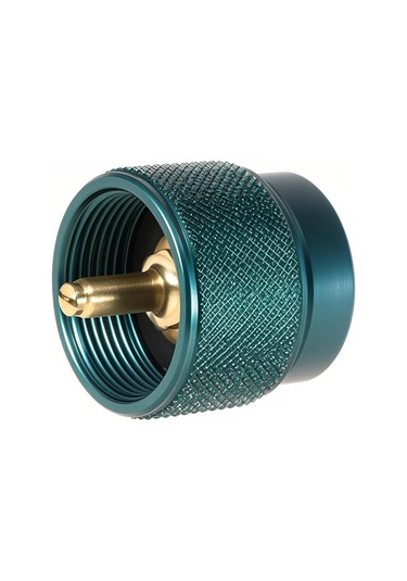 Symbee Lixada Kamp Çalışanı Gaz Depolama Adaptörü - 1l Tankı Lindal Valfli Kasserole'ye Dönüştürücü, Otomatik Kapanma Özelliği Gümüş