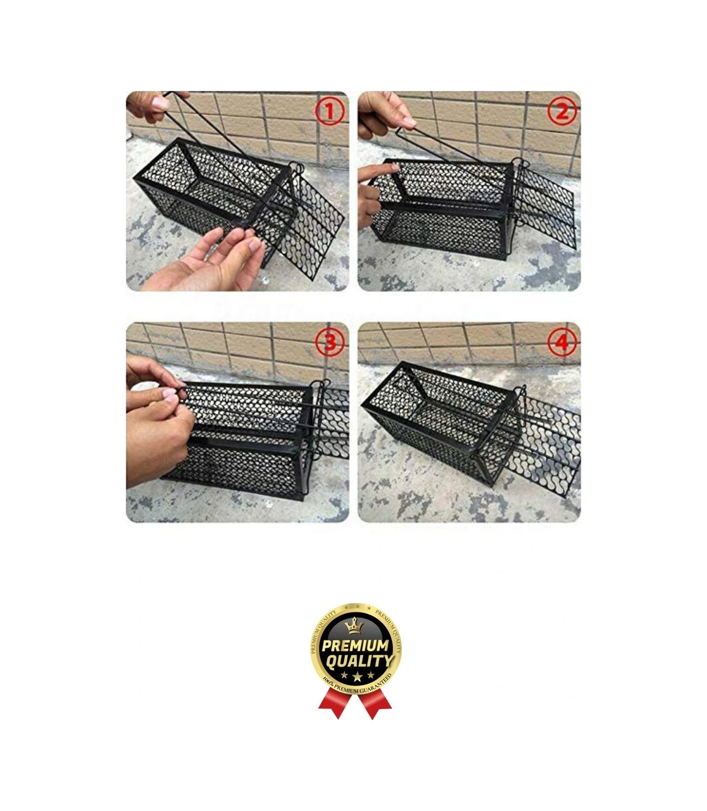 Özel Üretim Etkili Pratik Güvenli Hayvan Kemirgen Kontrolü Yaylı Otomatik Kilitli Metal Fare Kafesi