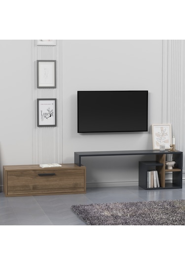 Lagomood Karamael Tv Standı Antrasit Ceviz
