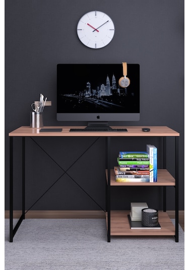 Atlas 120 Cm Raflı Çalışma Masası Bilgisayar Masası Ofis Ders Masası Atlantik Çam
