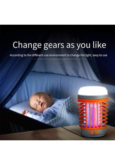 Reedark Güneş Enerjili Dışarıda Sıvı Geçirmez Usulü, Usb Şarjlı, Zayıf Gürültülü, El Tutan, Çok Fonksiyonlu Kamp Işığı Ve Bahçe Kovucu Turuncu W890-1