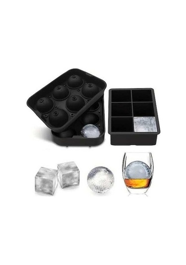 Didadodo 6 Bölme Siyah Silikon Küp Kalıp - Buz, Şeker Dıy 2'li Paket Siyah, Küçük Ve Pratik Siyah