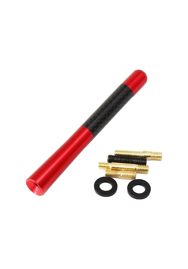 Volkswagen T5 Uyumlu Alüminyum Karbon Fiber Oto Araç Anten Çubuğu Kırmızı