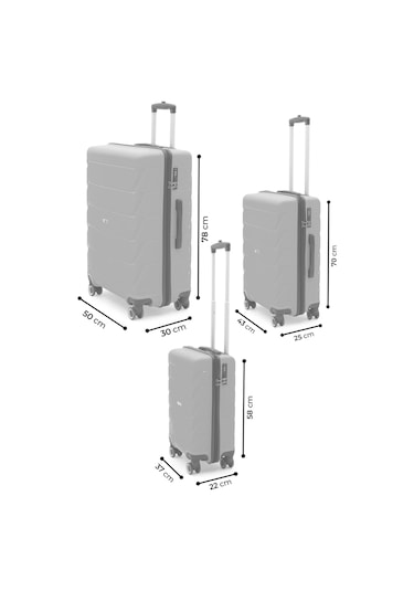Copella Üçlü Pp Polipropilen&kırılmaz 3'lü Valiz Seti Kırmızı
