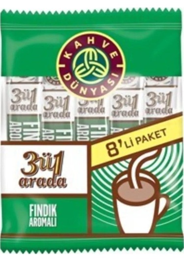 Kahve Dünyası 3ü1 Arada Fındık Aromalı Kahve 24'lü 8 x 18 G