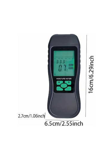 Honeybeeshop Siyah Ahşap Ve Beton İçin Çok Yönlü Nem Ölçer Kolay Okunur Lcd Ekran Dayanıklı Abs Yapı Aaa Piller Dahil Değil