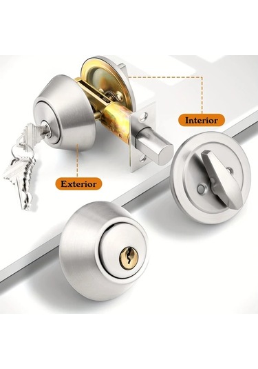 Chuangyinshop Tek Taraflı Silindirli Ölü Kilit Hırsızlık Önleyici Paslanmaz Çelik Kapı Donanımı