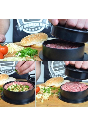 Fortunelane Abs Gıda Grubu Burger Presi - 100 Adet Renkli Kutuda - Pratik Ev Hamburgeri, Silikon Yağlı Kağıt