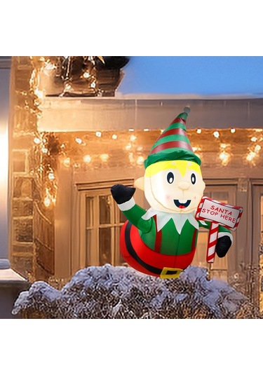 Suntek Yılbaşı Şişme Elf Işıklı Patlatma Veranda Ev Yükseklik 120 Cm