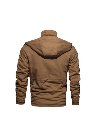 Sımıcg Kapüşonlu Yastıklı Ceket Mont - Haki