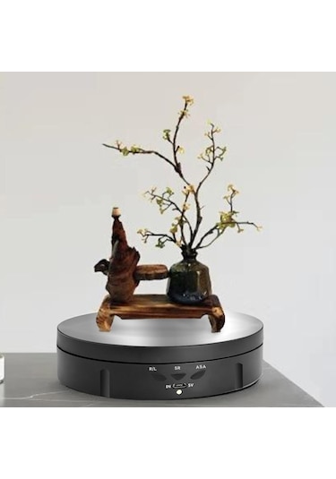 Homyl Takı Kek Için Elektronik 360 Derece Dönen Pikap Siyah Siyah