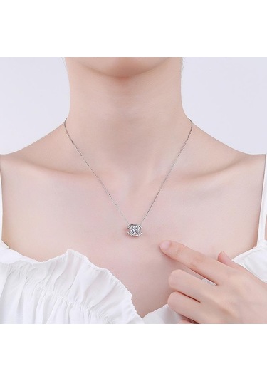 Tancise S925 Ayar Gümüş Mozanit Lüks Kişilik Kolye Kolye Kadın Klasik Gelgit Kolye Kolye Parti Hediye