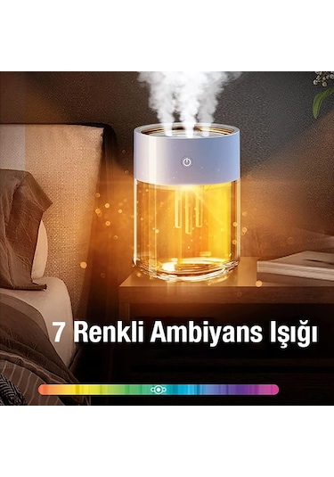 Ezere Led Işıklı 3 Üfleme Kanallı 2L Su Kapasiteli Hava Nemlendirici