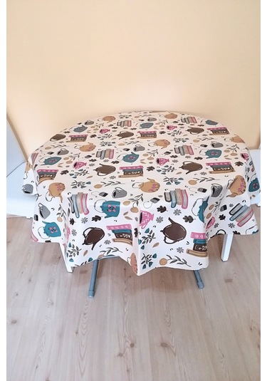 Altı Astarlı Yuvarlak Muşamba Masa Örtüsü -140 Cm Çap-elg35 Renkli