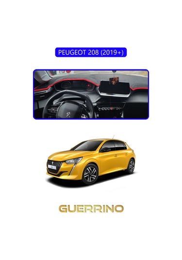 Peugeot 208 2019+ Torpido Koruma Halısı Mavi Kenar Uyumlu