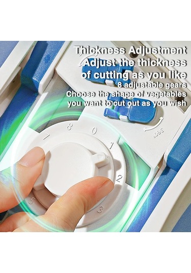 Honeybeeshop Genaı Çok Amaçlı Sebze Doğrayıcı Ve Meyve Dilimleyici Blue Manuel Gıda Rendesi Ayarlanabilir Paslanmaz Çelik Bıçak İle Patates Soğan Havuç İçin 1 Parça
